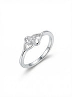 Floral Cluster Heart Shank Ring