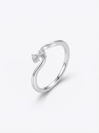 Asymmetric Duo Diamond Wave Ring