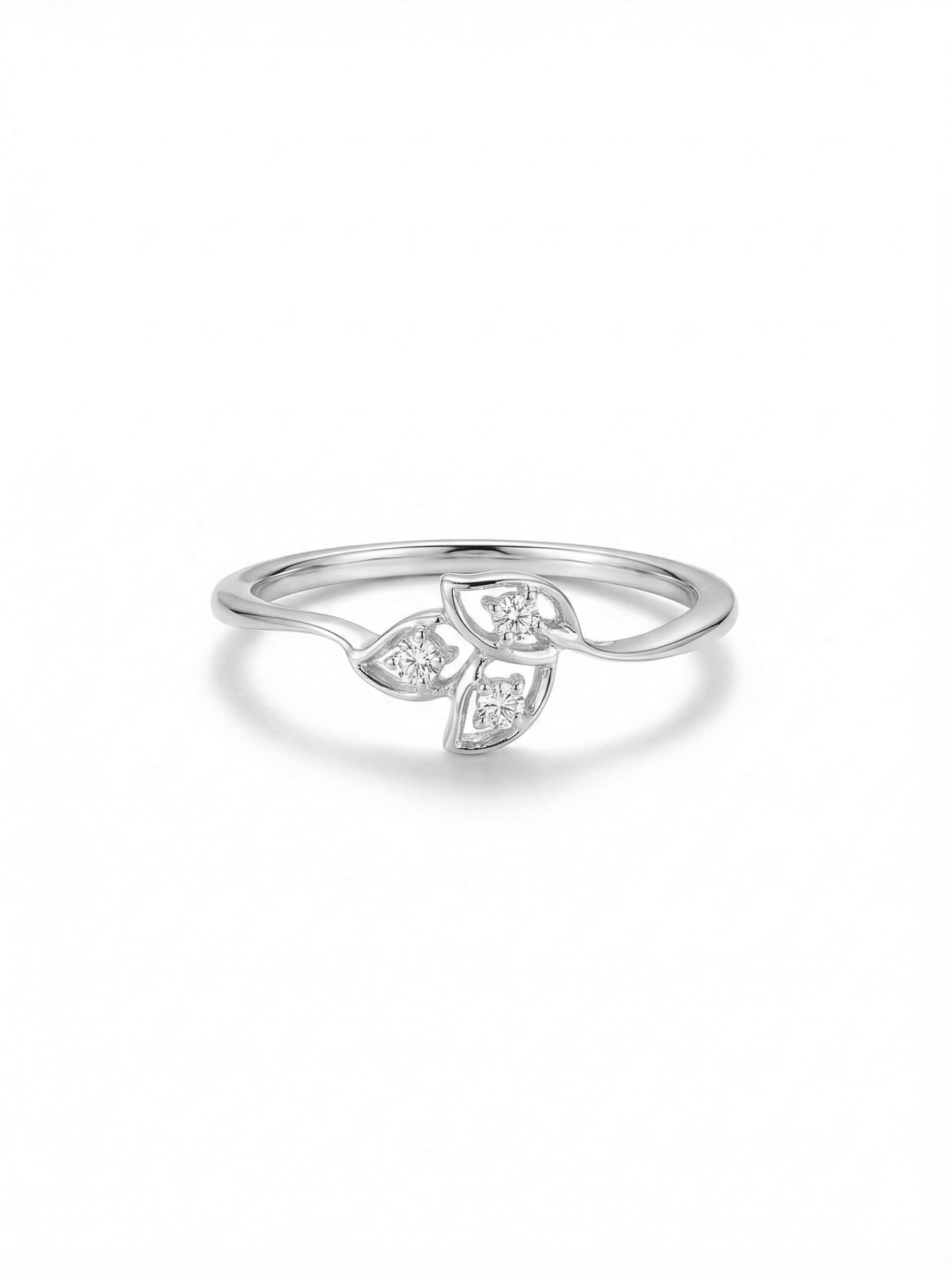 Diamond Petal Leaf Ring
