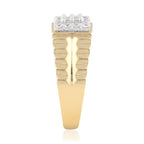 Ribbed Pave Panel Ring