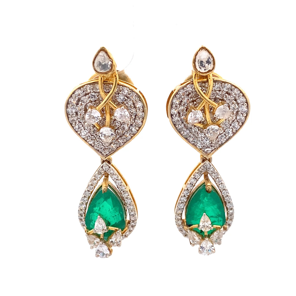 Emerald Crystal Halo Earrings