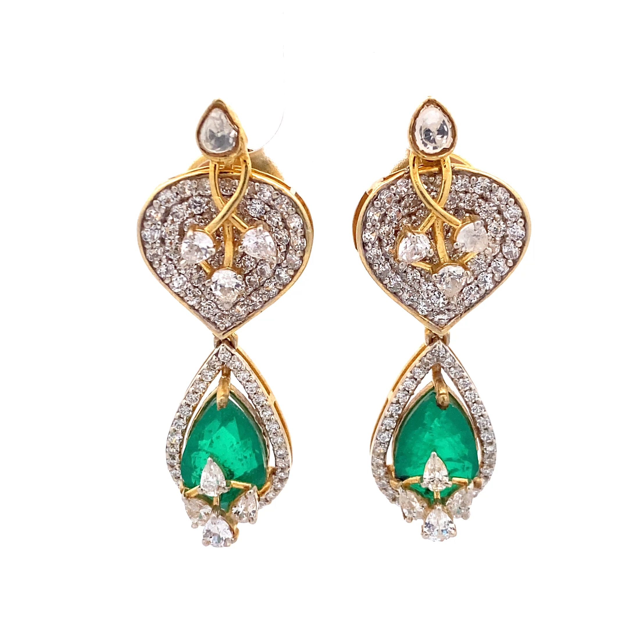 Emerald Crystal Halo Earrings