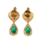 Emerald Crystal Halo Earrings