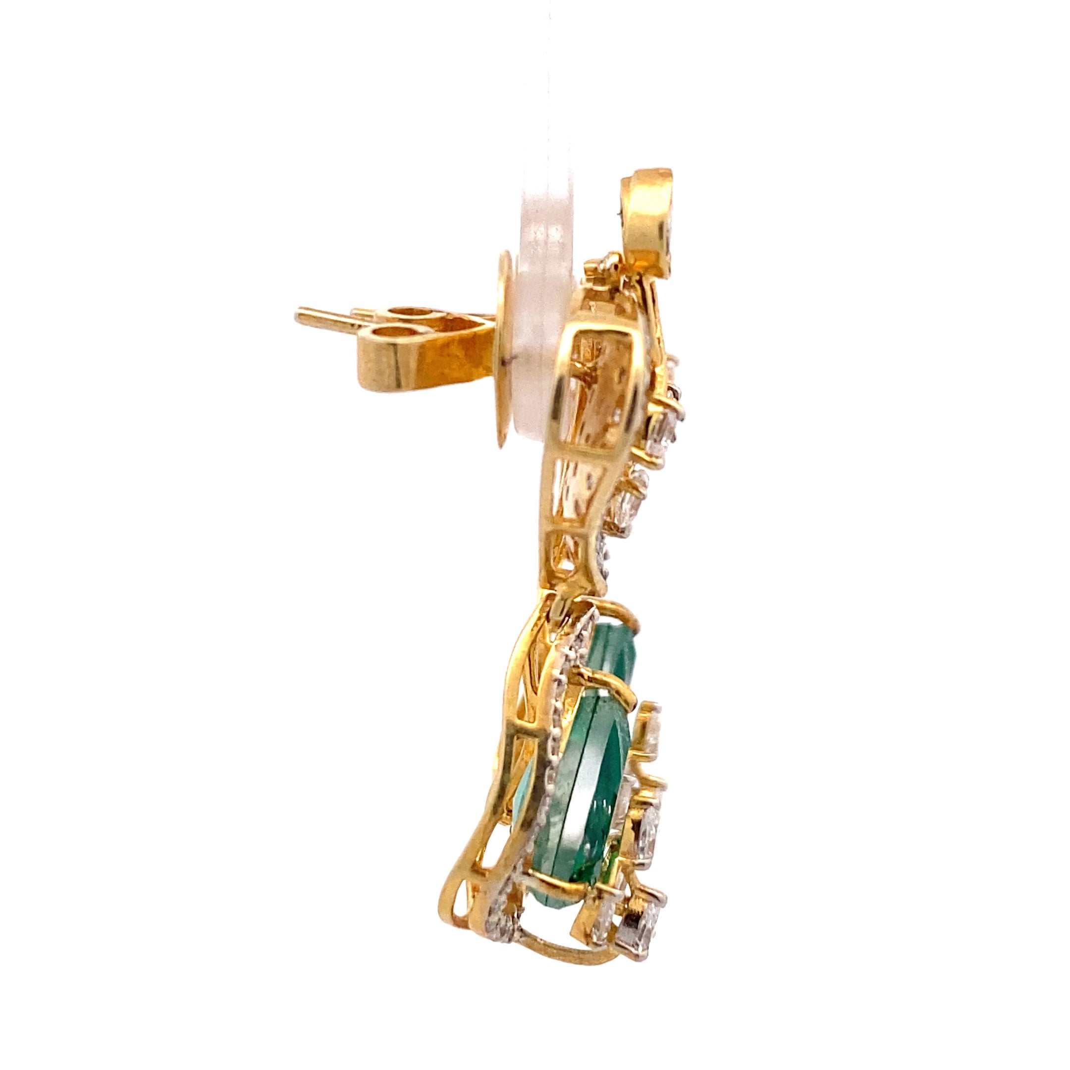 Emerald Crystal Halo Earrings