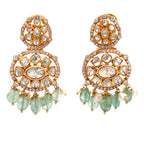 Lattice Aqua Pearl Earrings