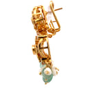 Lattice Aqua Pearl Earrings