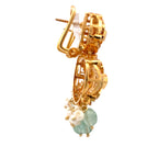 Lattice Aqua Pearl Earrings