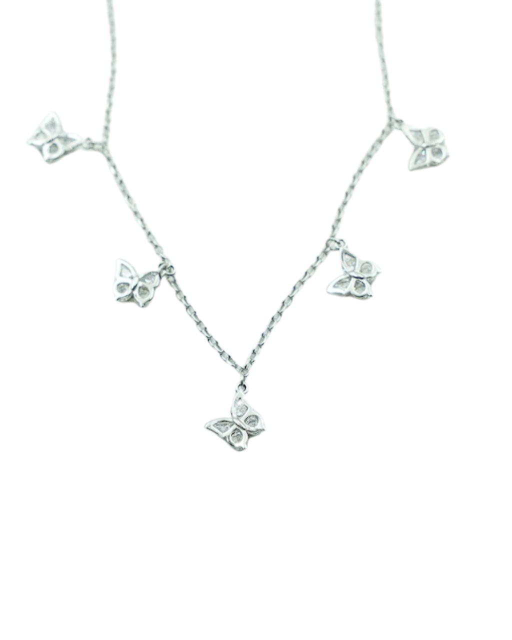 Butterfly Charm Station Necklace