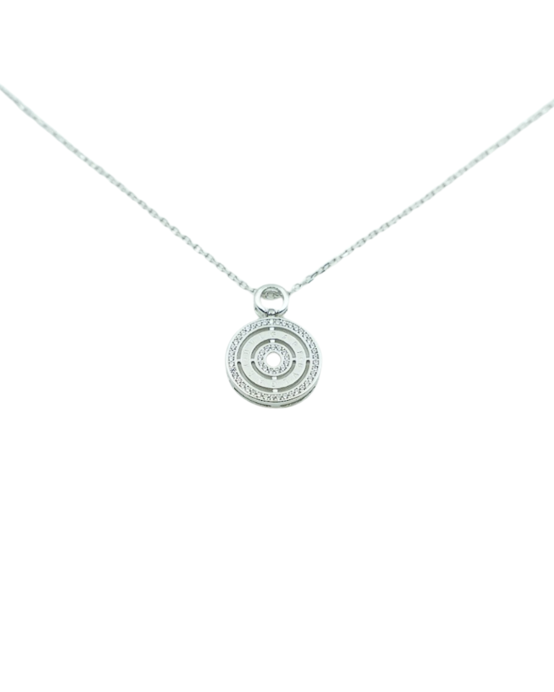 Crystal Orbit Medallion Necklace