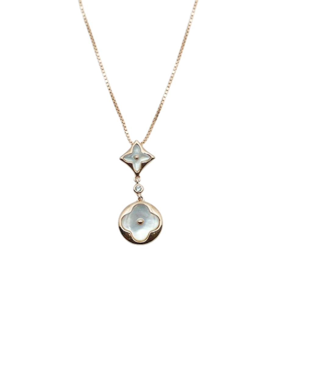 Double Clover Drop Necklace