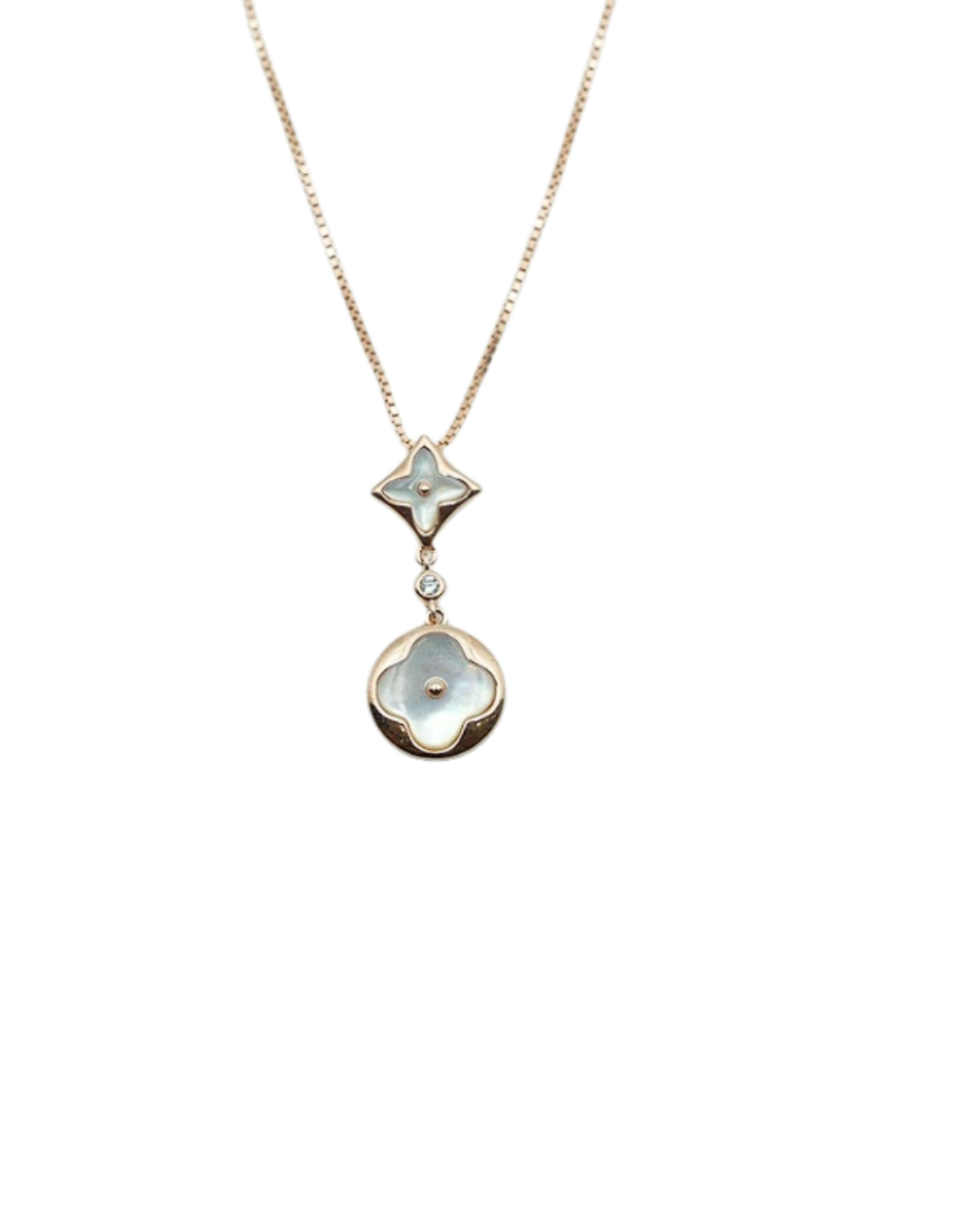 Double Clover Drop Necklace