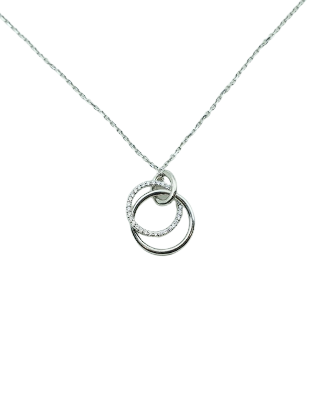 Interlinked Crystal Circle Necklace