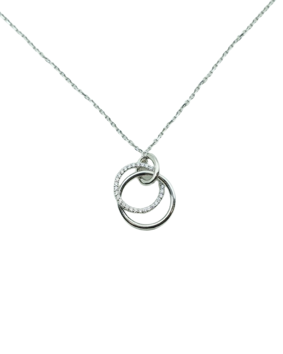 Interlinked Crystal Circle Necklace