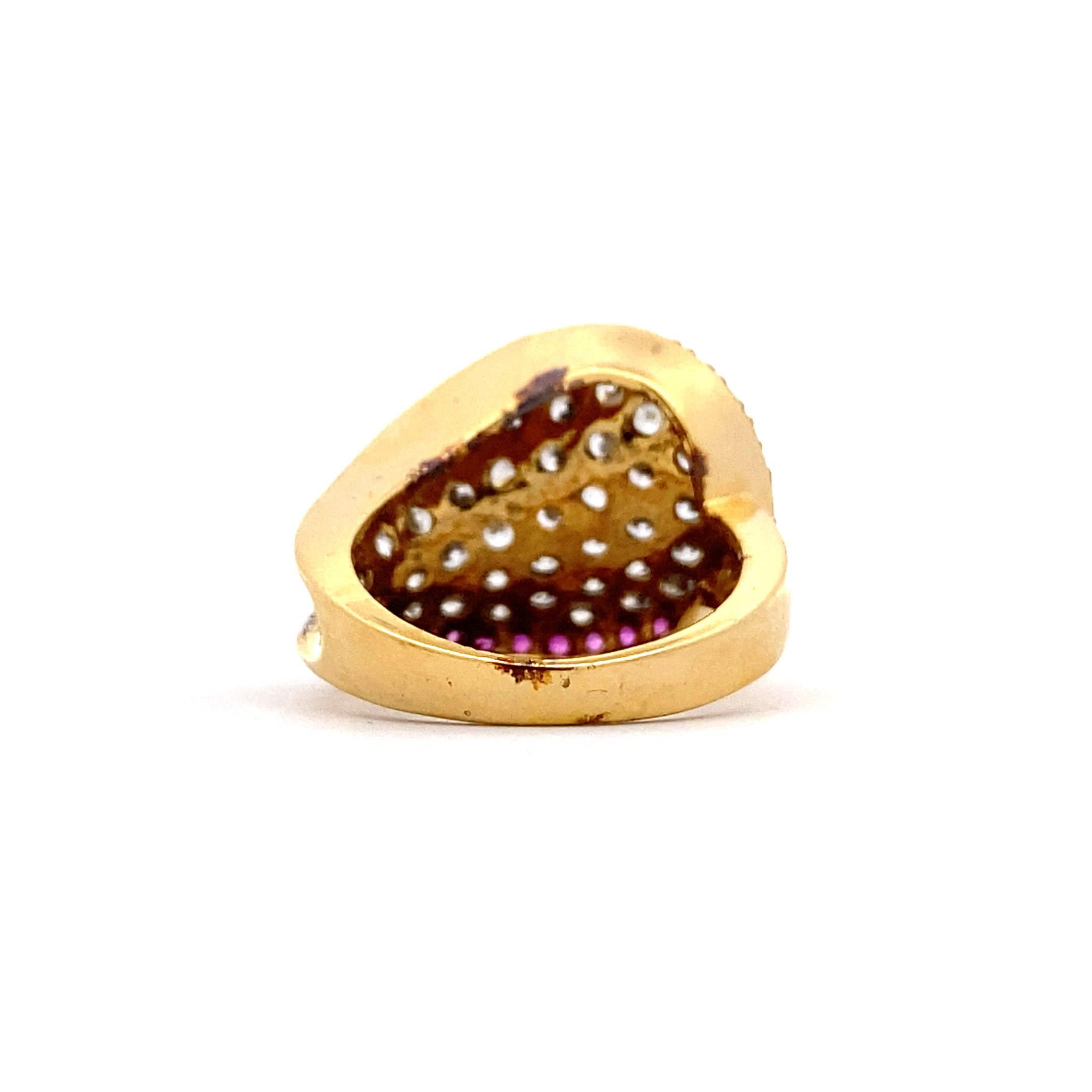 Pink Border Pave Ring