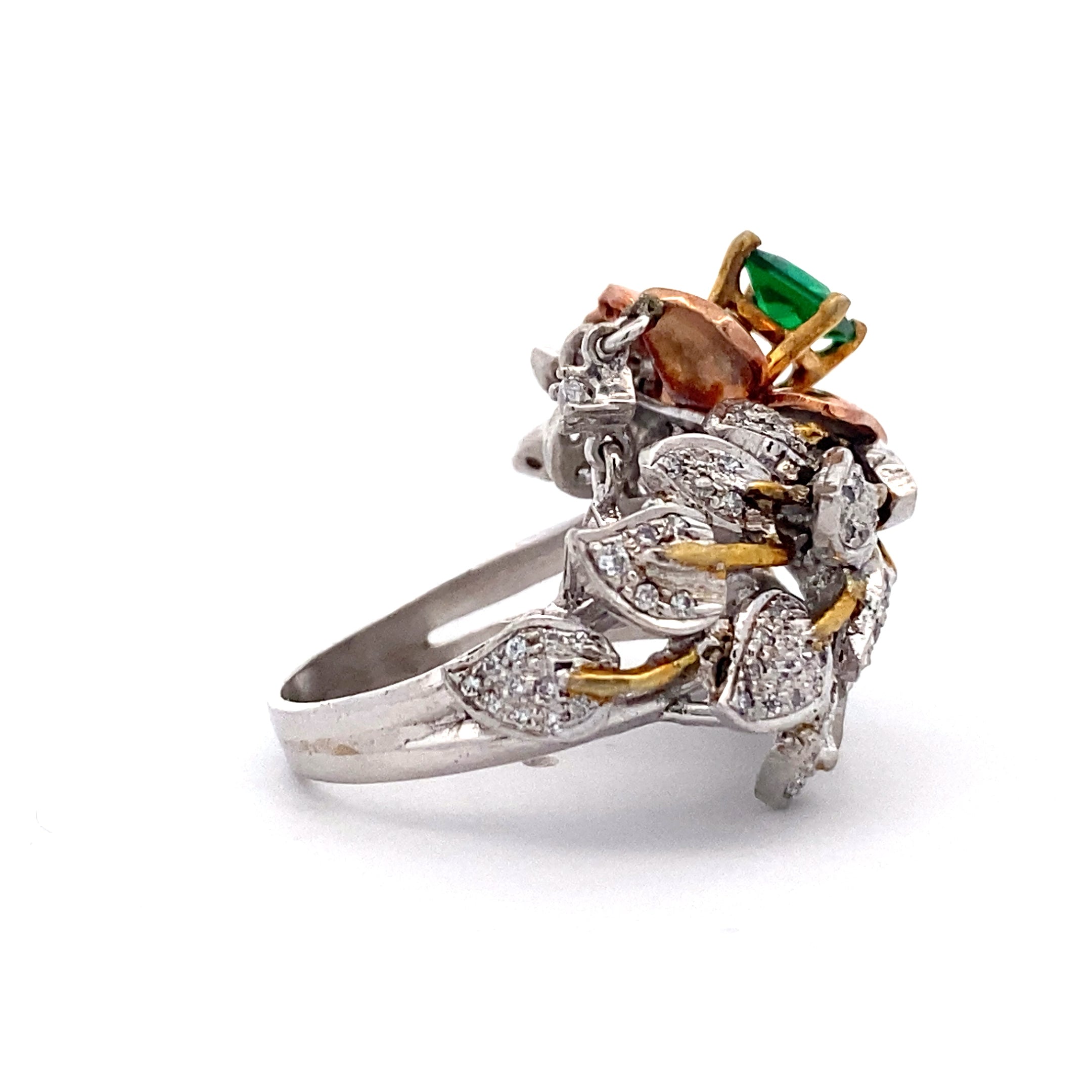 Botanical Green Flower Ring