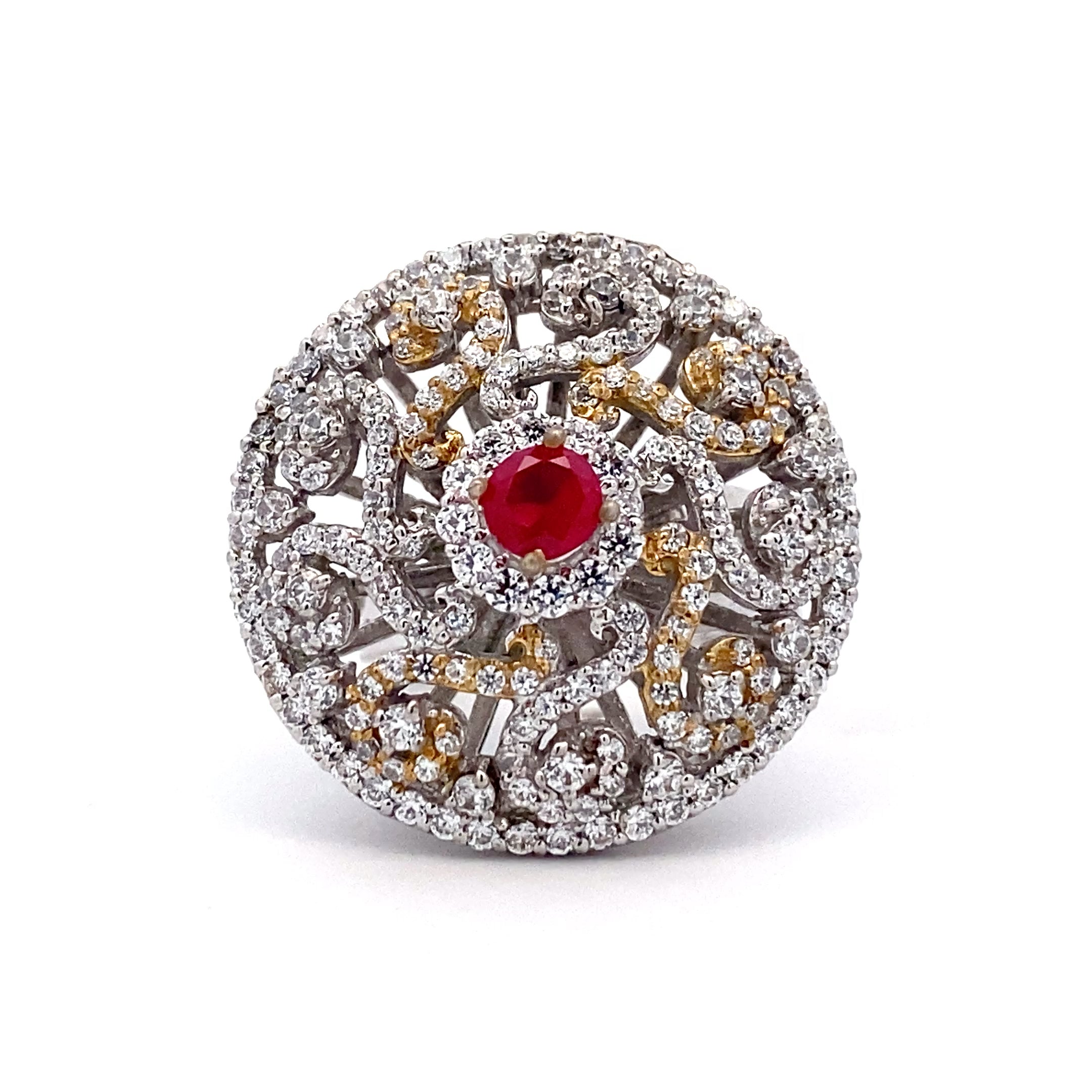 Round Filigree Halo Ring