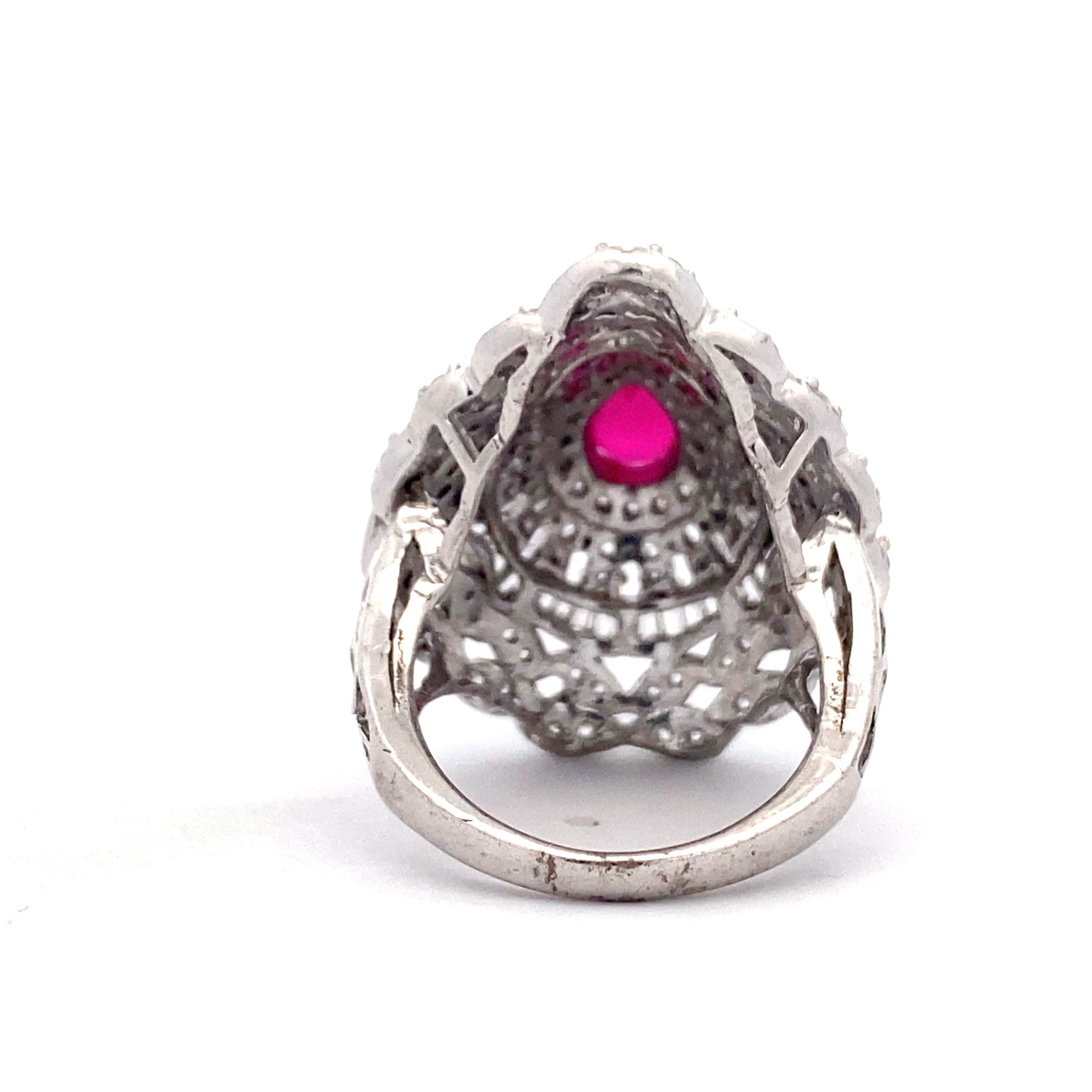 Regal Teardrop Halo Ring