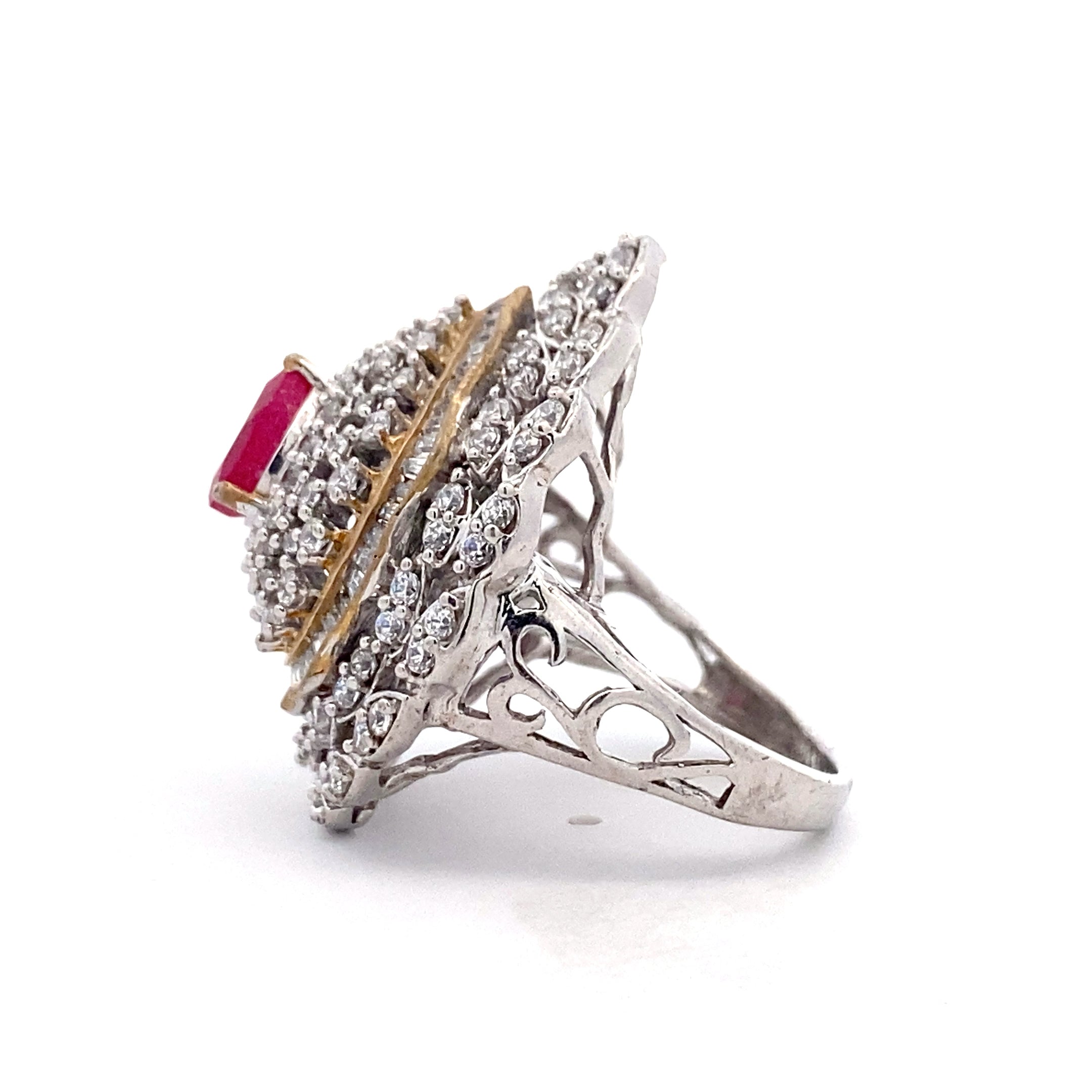 Regal Teardrop Halo Ring