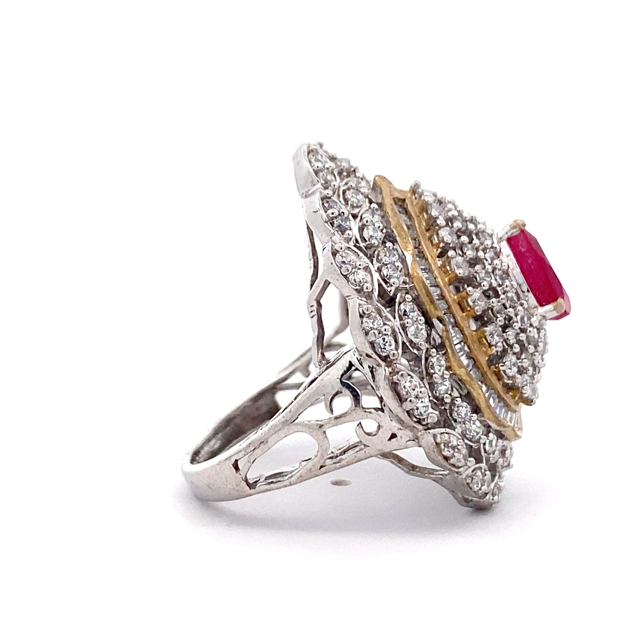 Regal Teardrop Halo Ring