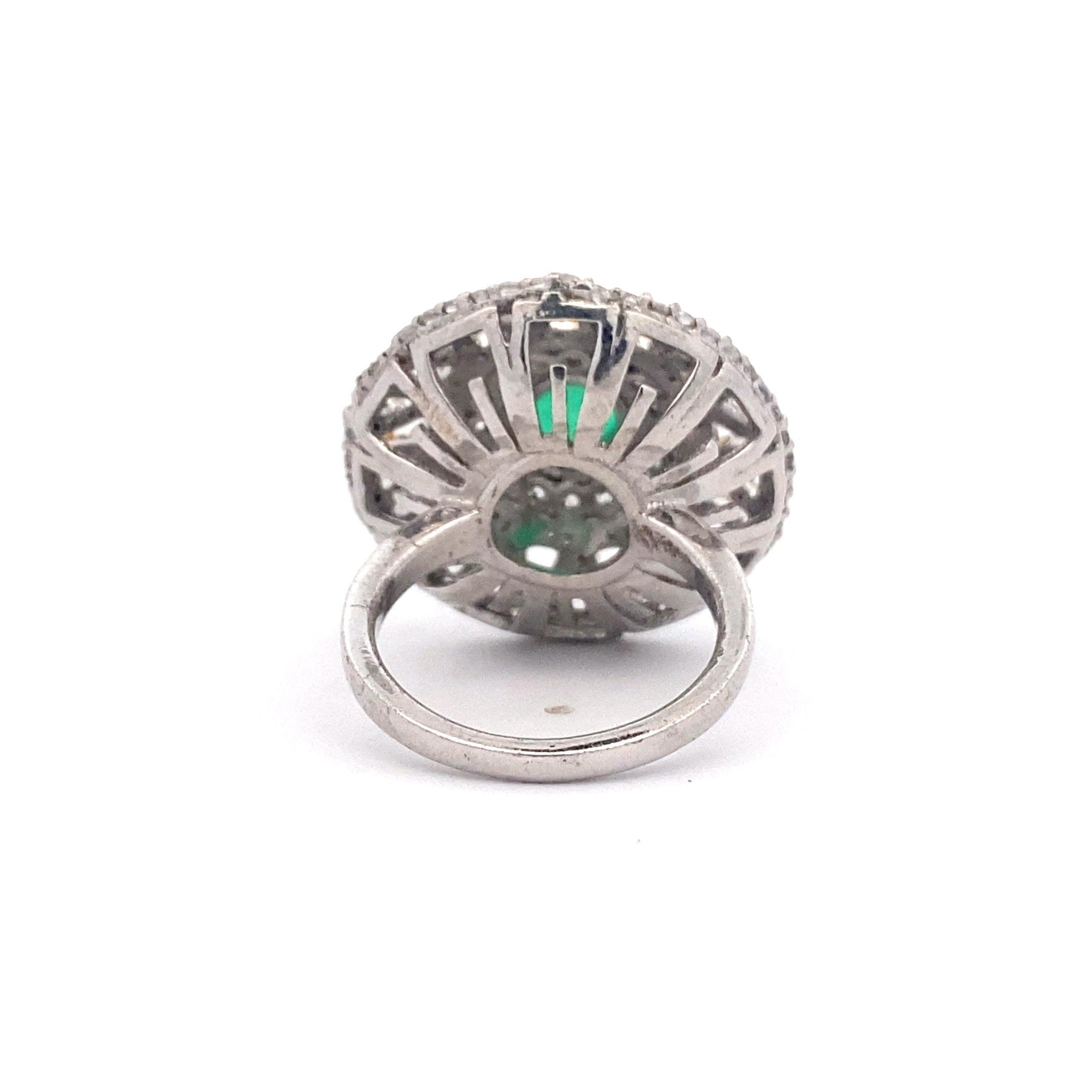 Green Halo Medallion Ring