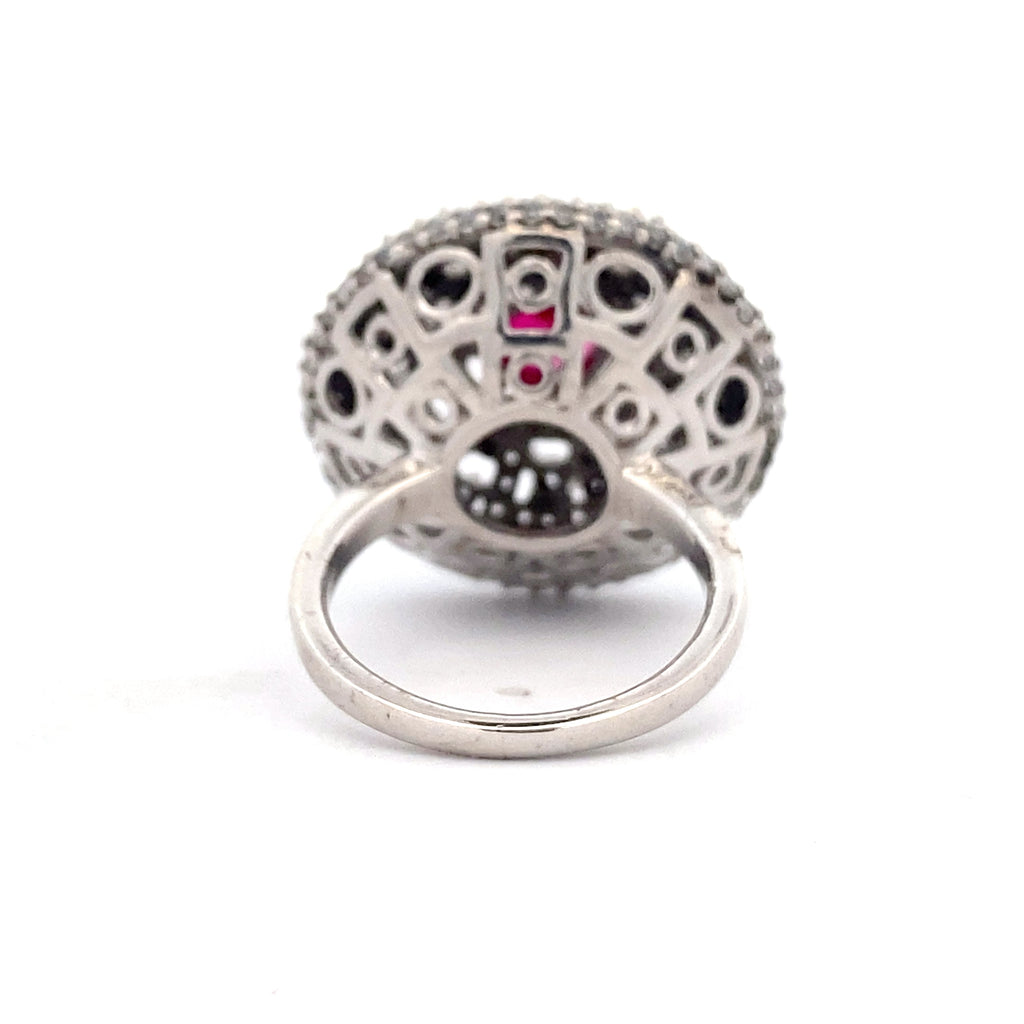 Round Dome Halo Ring
