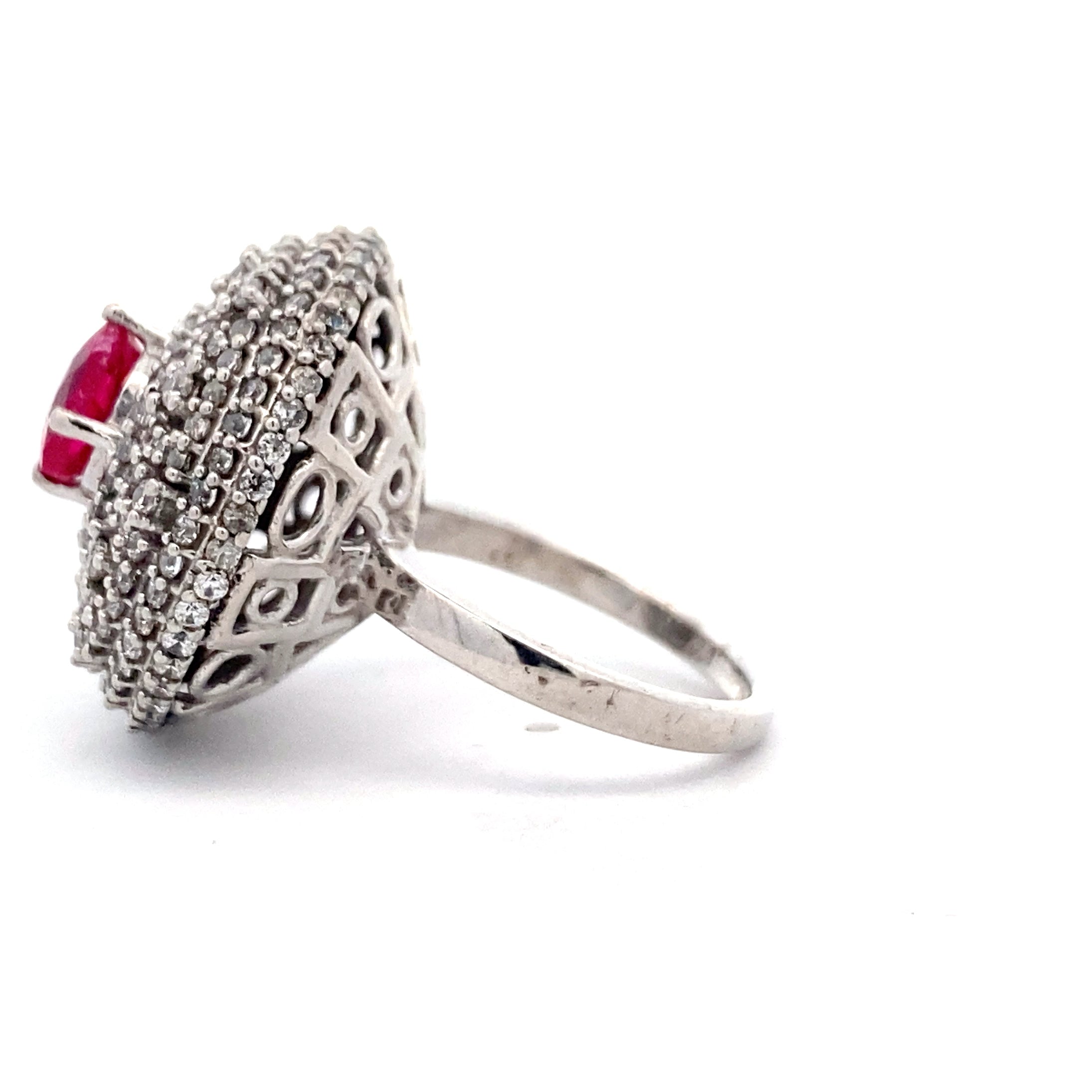 Round Dome Halo Ring