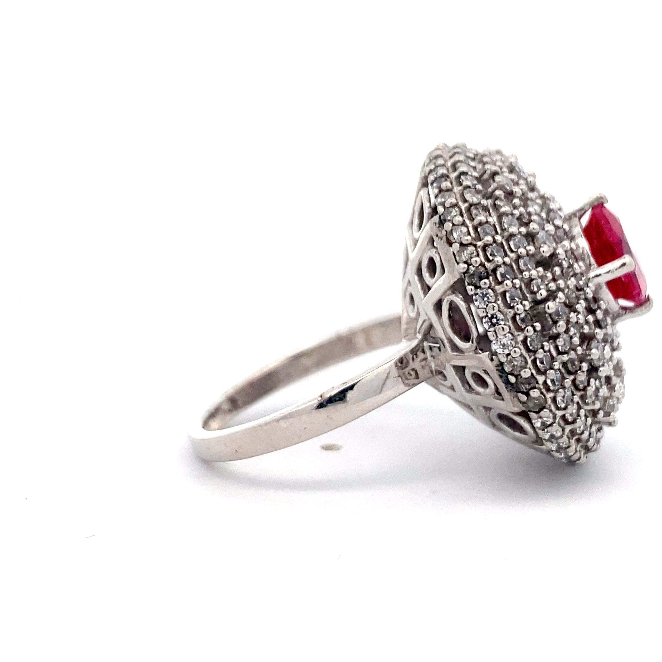 Round Dome Halo Ring