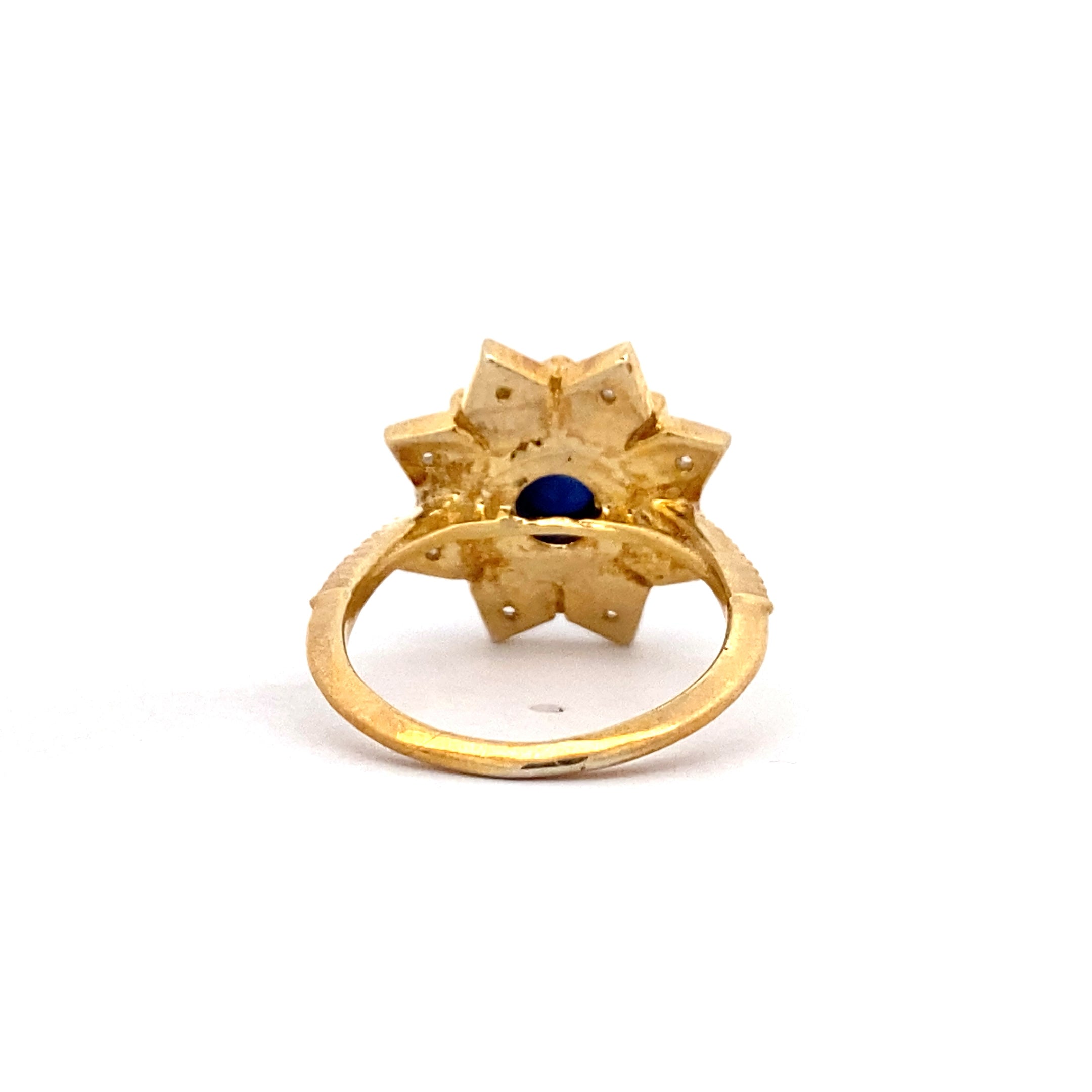 Blue Sunburst Cabochon Ring