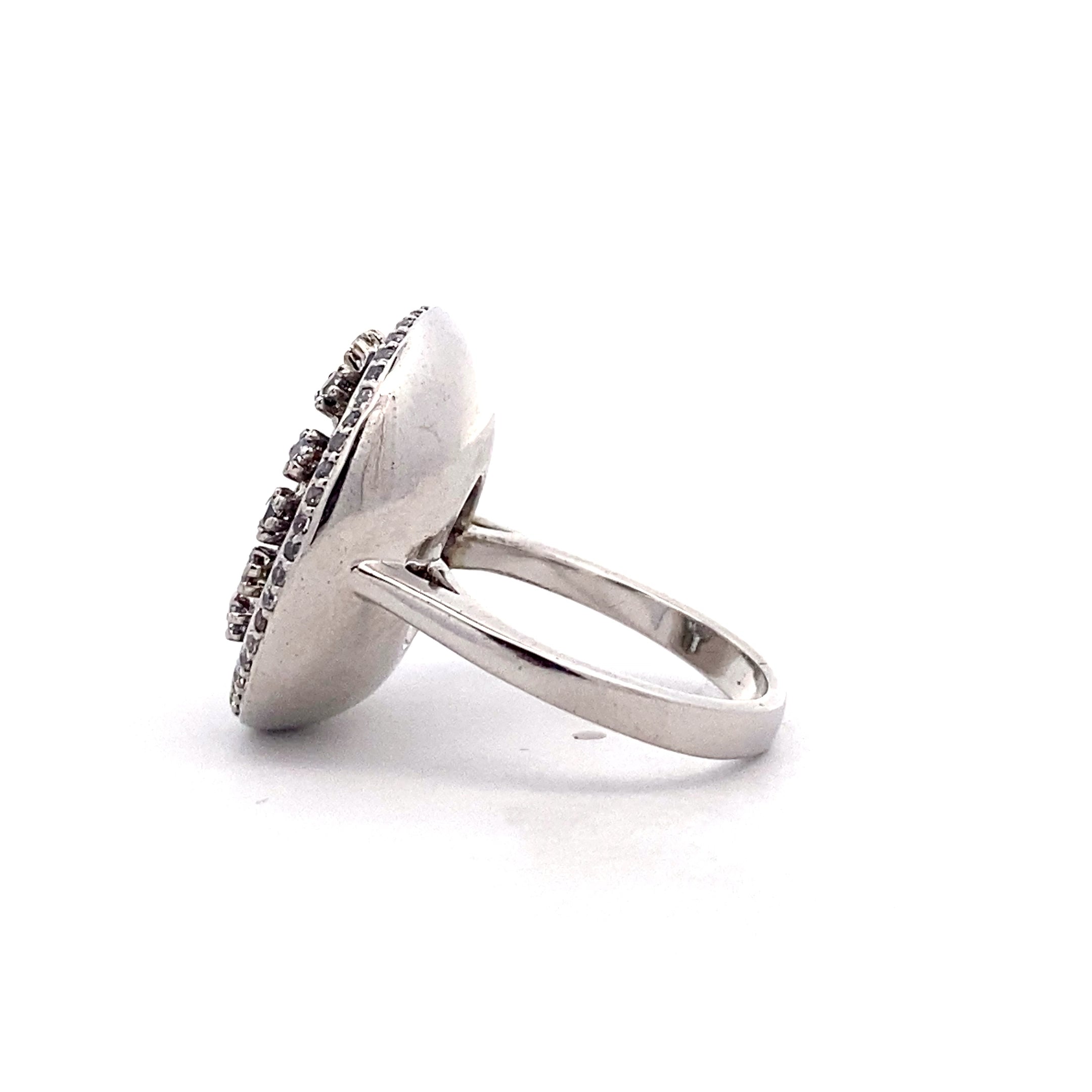 Domed Pave Cluster Ring
