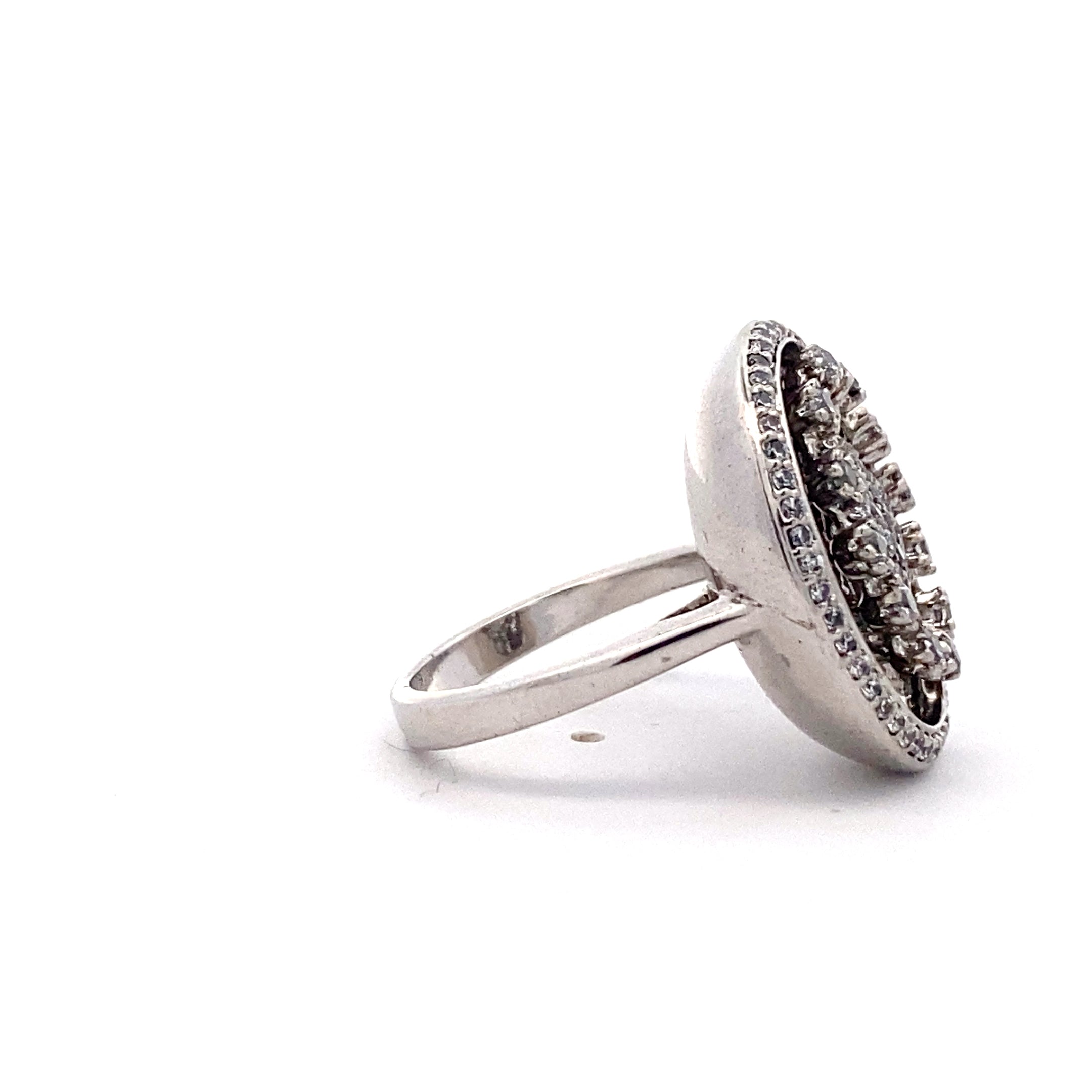 Domed Pave Cluster Ring
