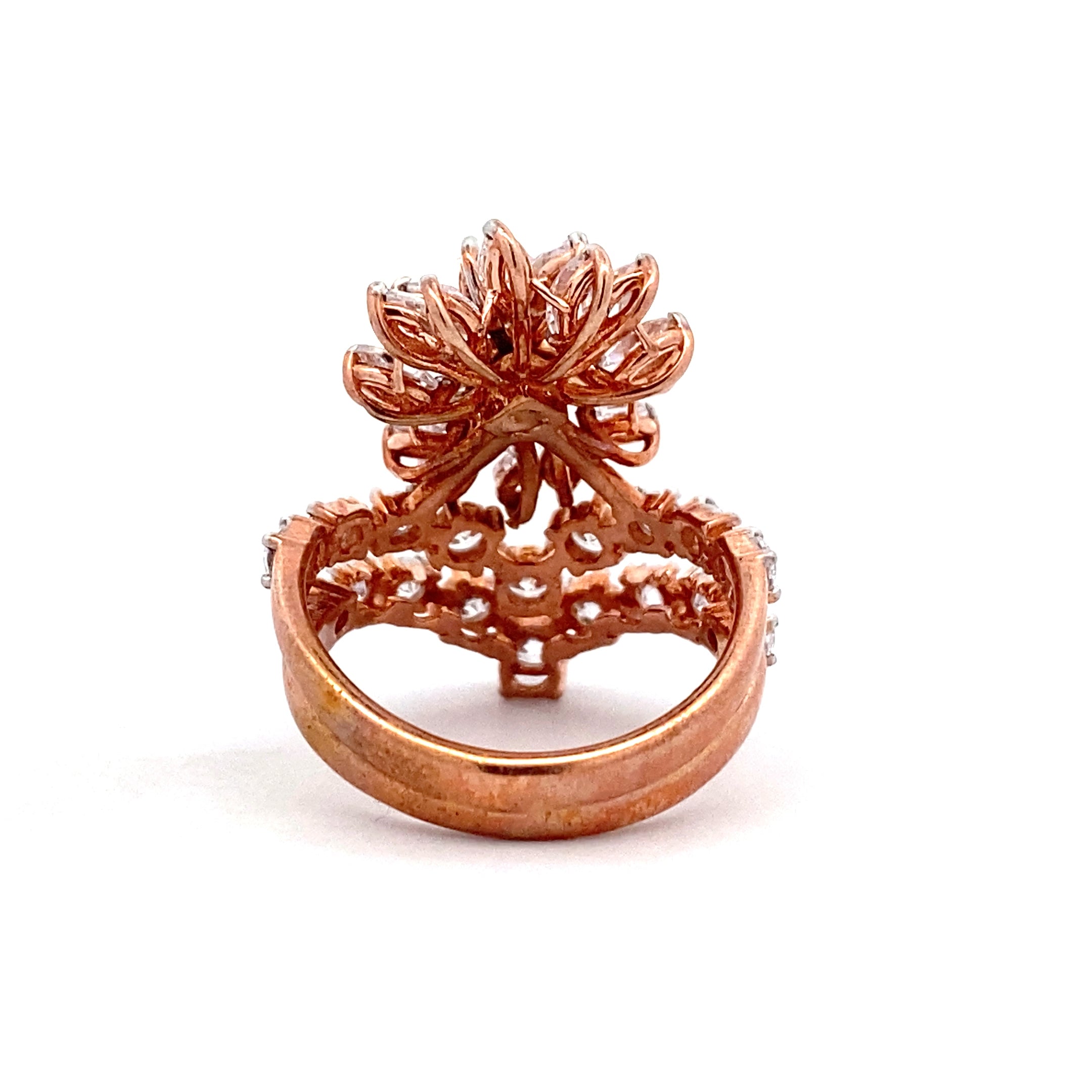 Floral Chevron Cluster Ring