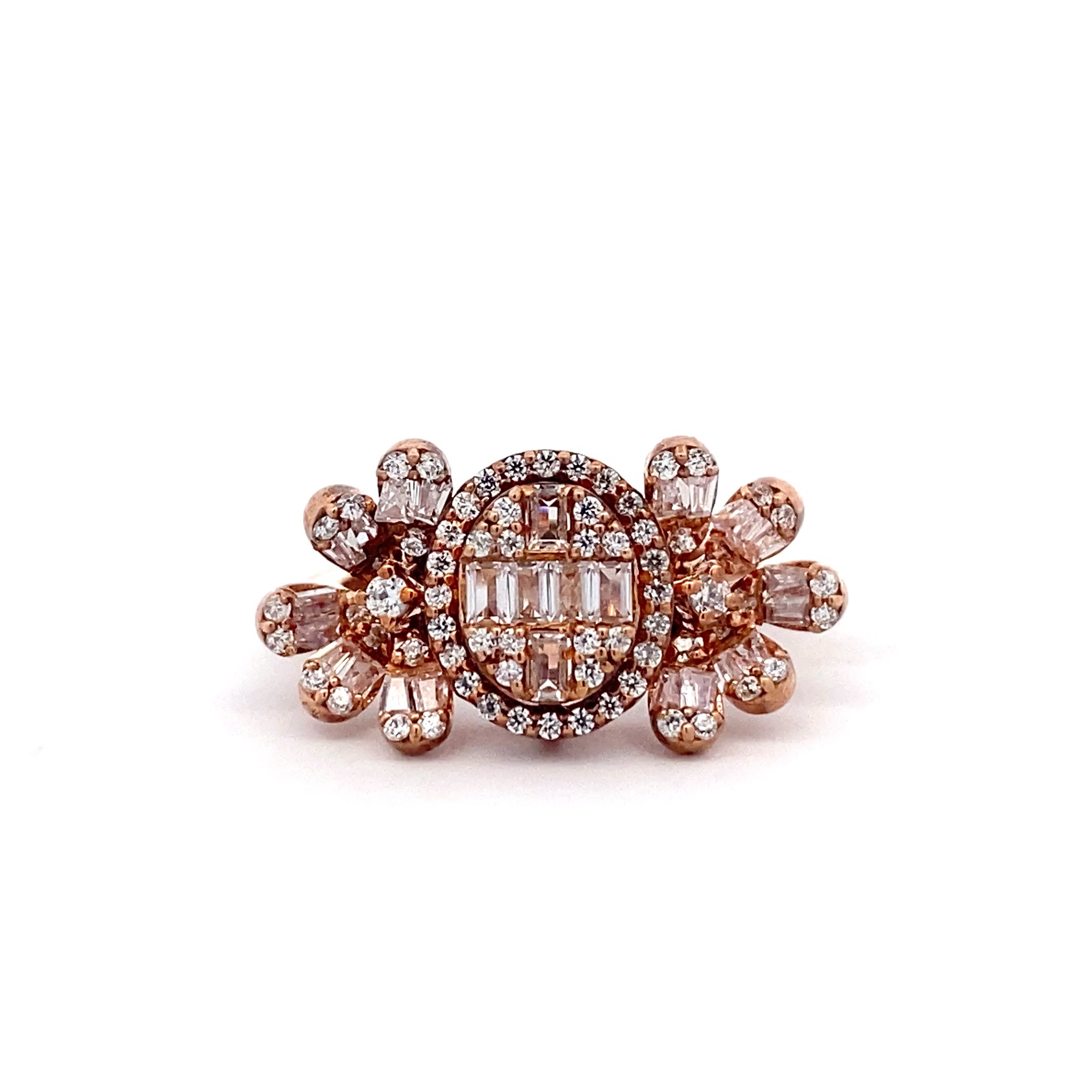 Baguette Cluster Statement Ring