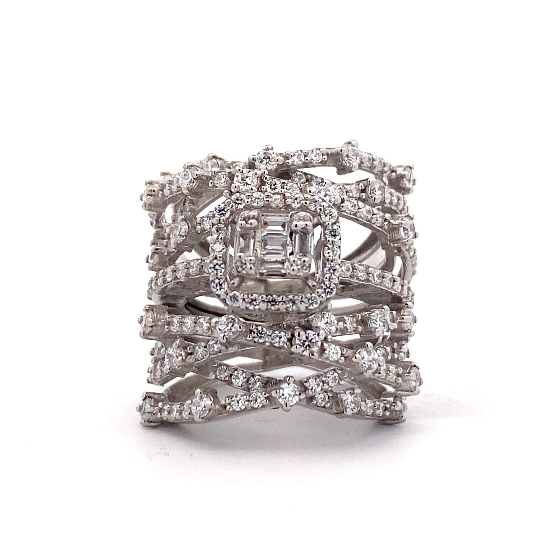 Crisscross Wide Band Ring