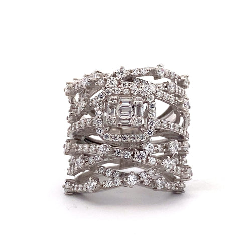 Crisscross Wide Band Ring