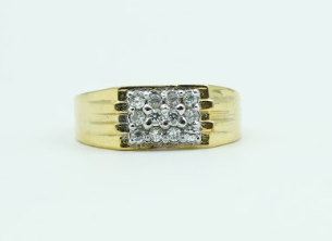 Men's Step Edge Cluster Ring