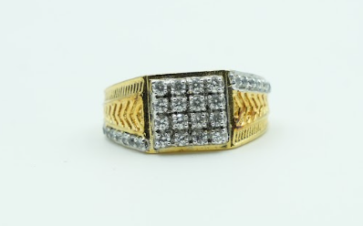 Men's Arrow Engraved Pavé Ring