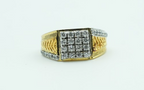 Men's Arrow Engraved Pavé Ring