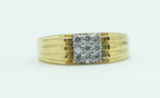 Men's Ribbed Band Cluster Ring