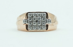 Men's Square Pavé Silver Ring