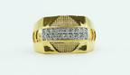 Men's Bar Textured Silver Ring