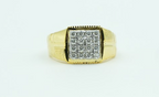 Men's Grid Pavé Signet Ring