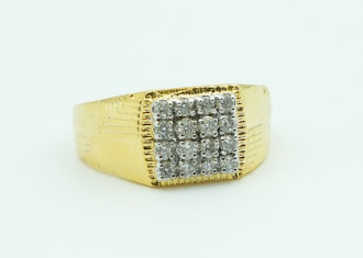 Men's Signet Pavé Ring