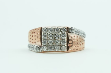 Men's Textured Dome Pavé Ring