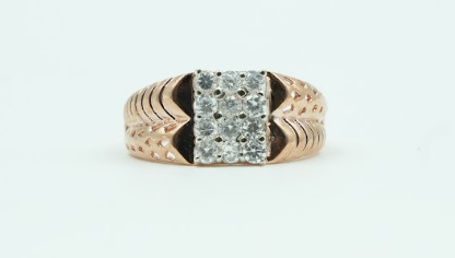 Men's Chevron Crystal Ring