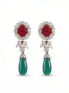 Ruby & Emerald Drop Earrings