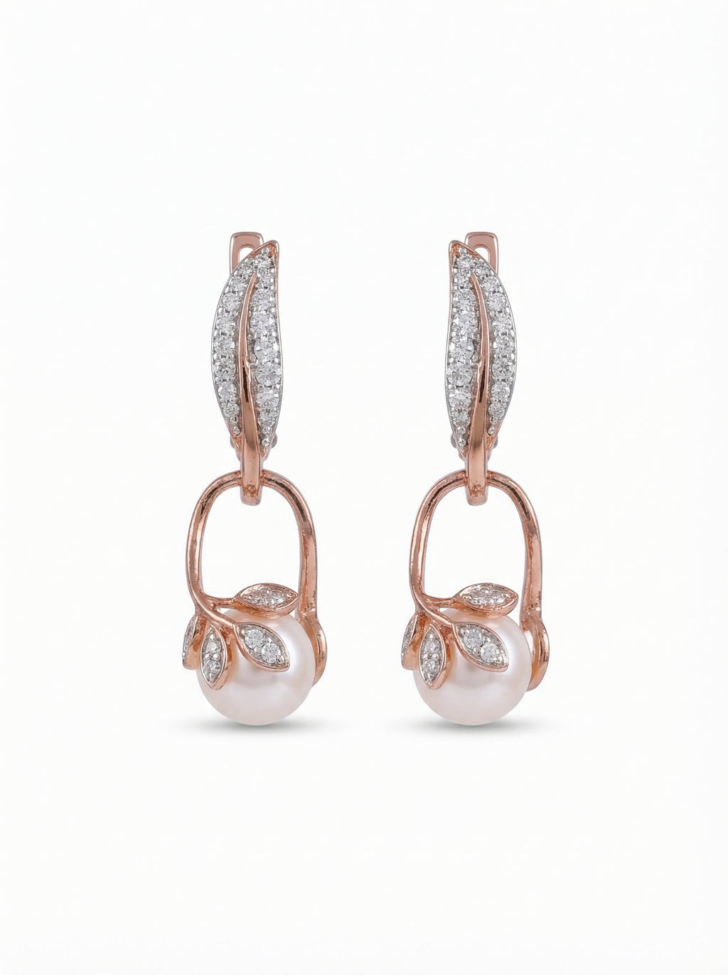 Pearl Leaf Earrings