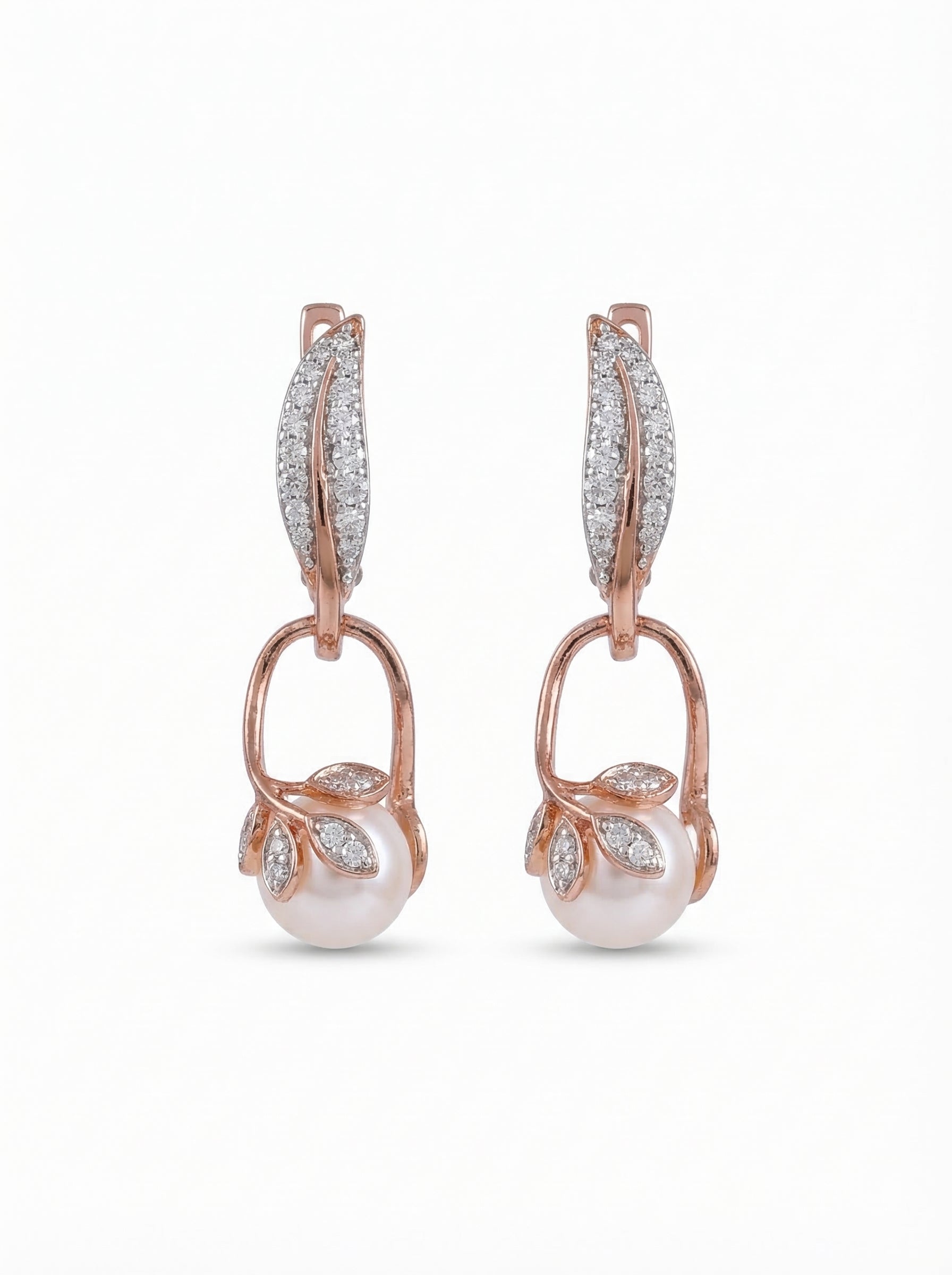 Pearl Leaf Earrings