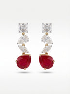 Emerald Cut Ruby Earrings
