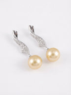 Crystal Wave Pearl Earrings