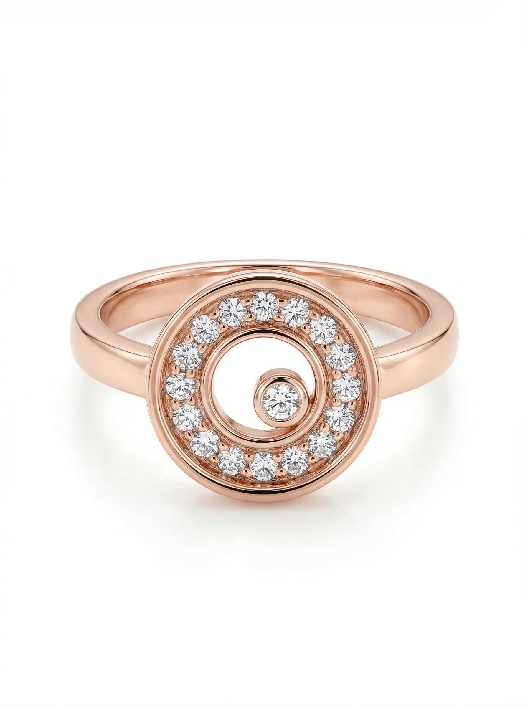 Rose Gold Spiral Disc Ring